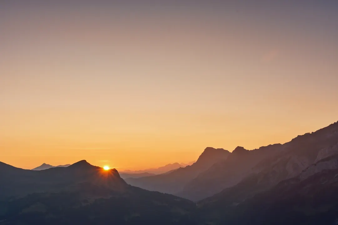 CTA Summits Sunset View Over Mountains at Top of Meillerets